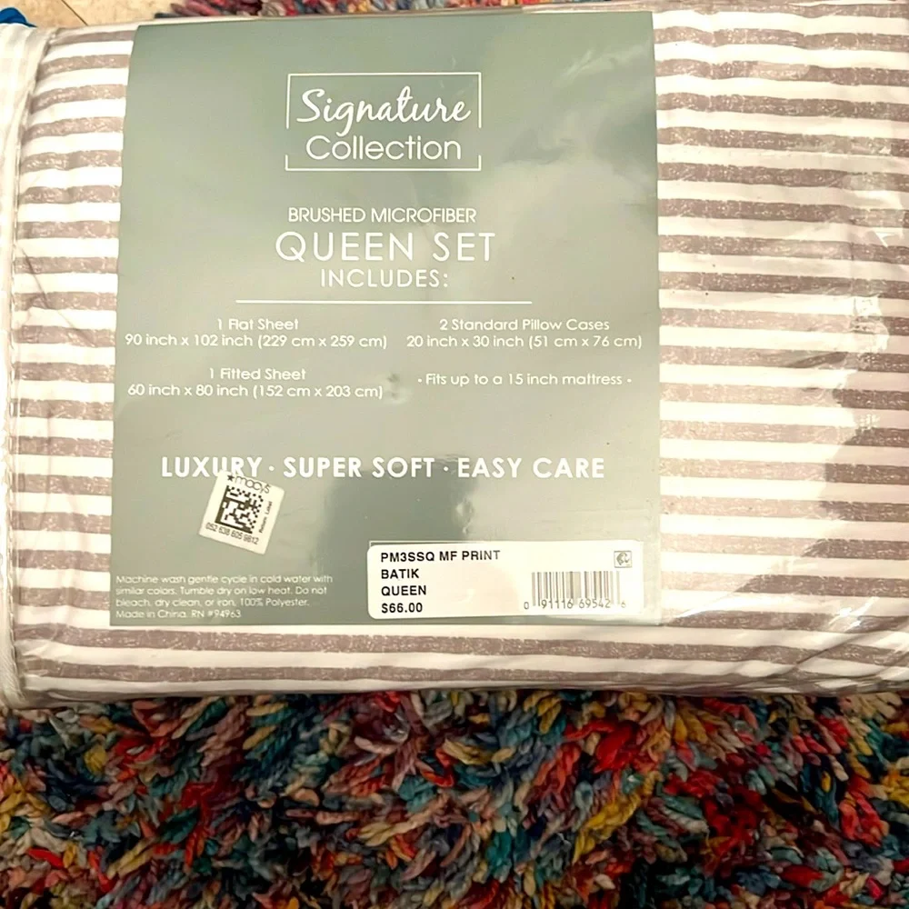 Queen set brushed microfiber 4 pieces sheet set